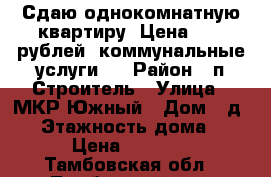 Сдаю однокомнатную квартиру. Цена 7000 рублей  коммунальные услуги.  › Район ­ п.Строитель › Улица ­ МКР.Южный › Дом ­ д.26 › Этажность дома ­ 5 › Цена ­ 7 000 - Тамбовская обл., Тамбовский р-н, Строитель п. Недвижимость » Квартиры аренда   
